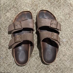 Birkenstock Arizona Brown Double Strap Sandals, Sz 39